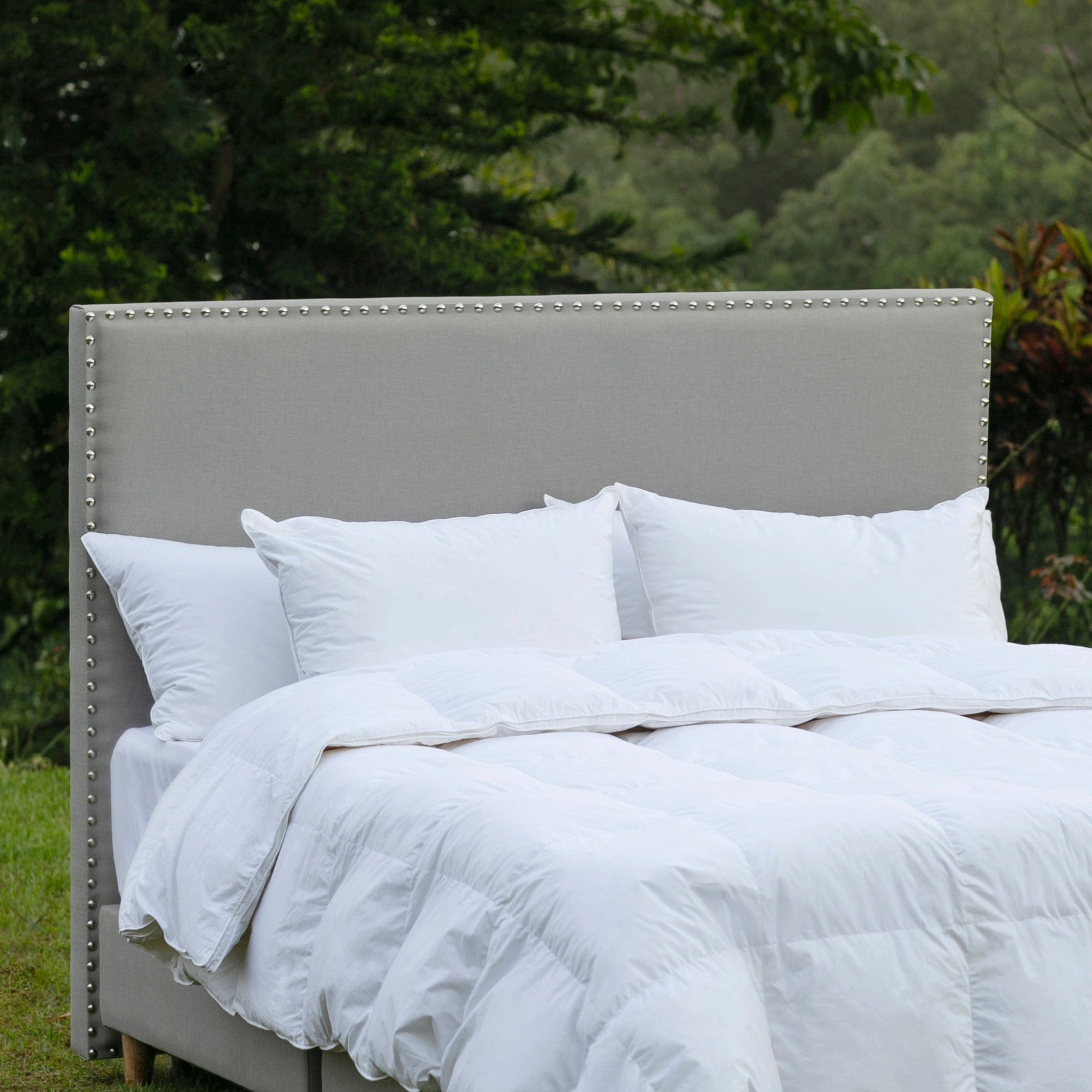 Plump and cozy feather support pillow set, providing a heavenly sleep surface