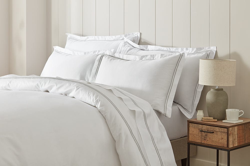 Enhance your bedding with our elegant flat sheet in a 300 thread count sateen weave.