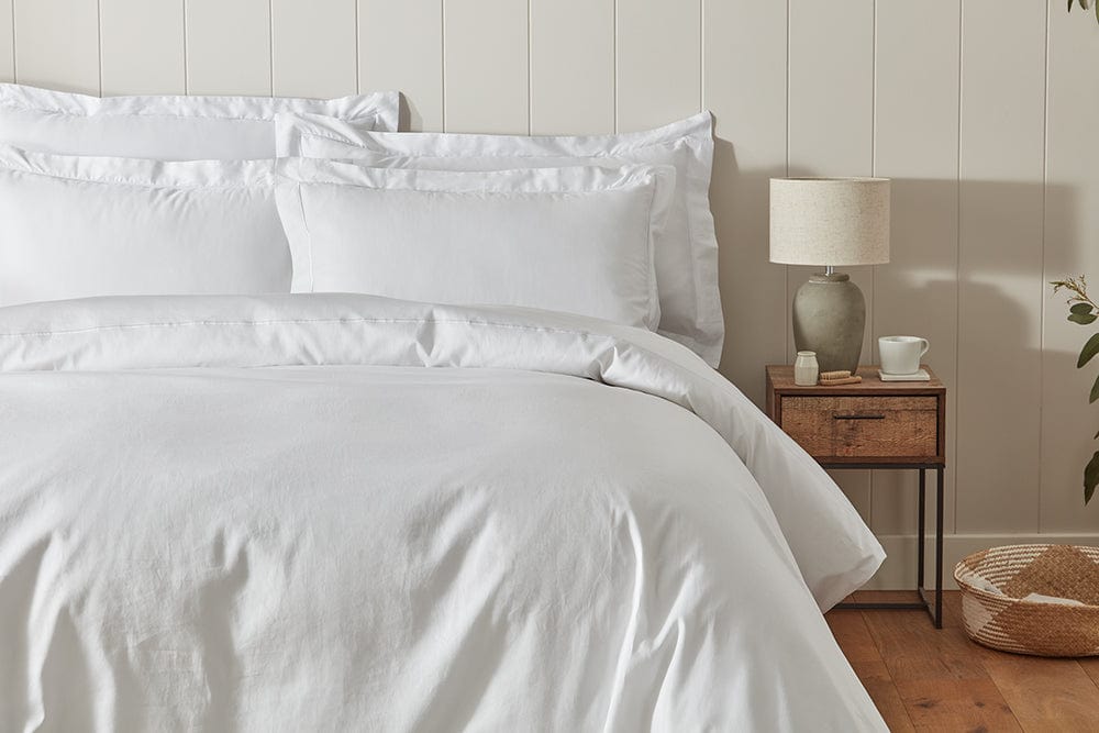 Close-up of the 300 thread count sateen weave fabric showcasing its softness and quality."