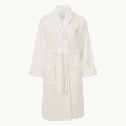 Luxury Cotton Bathrobe White & Green Luxury Cotton Bathrobe White & Green