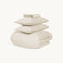 Pure serenity embodied in our organic cotton bedding ensemble, promoting restful sleep and well-being.