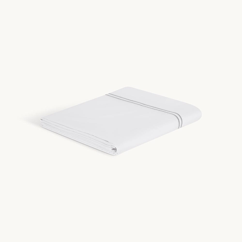 Luxuriously Soft Organic Cotton Flat Sheet Breathable & Durable White & Green