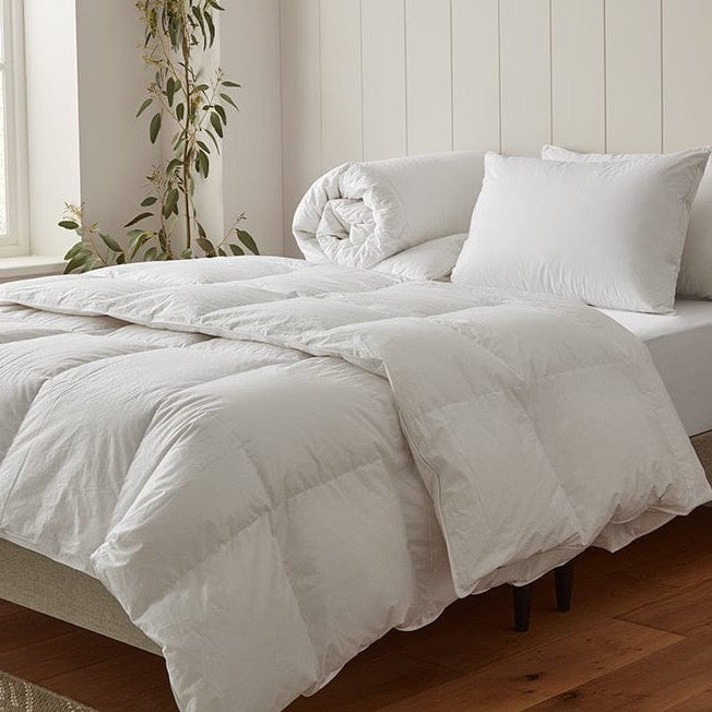 Cozy warmth of the Winter Duck Down Duvet, perfect for cold houses and chilly sleepers.